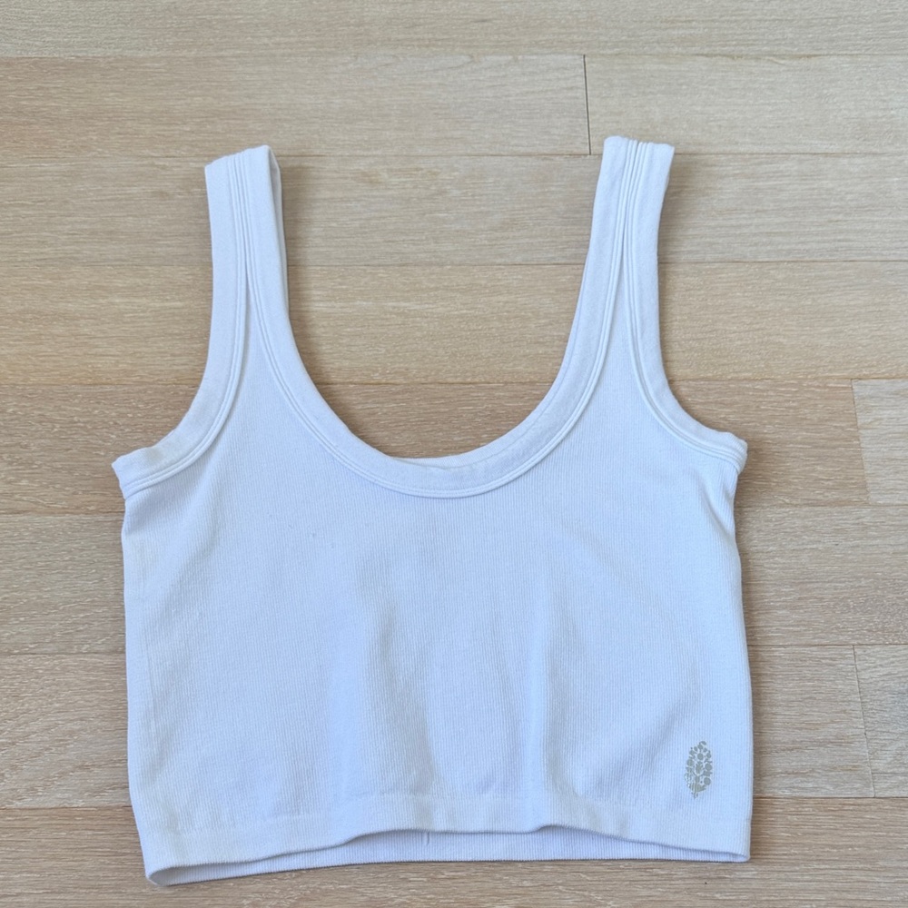 Free People FP Movement White Ribbed Tank Top XS/S